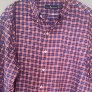 Polo Ralph Lauren Blue and Orange Plaid Shirt